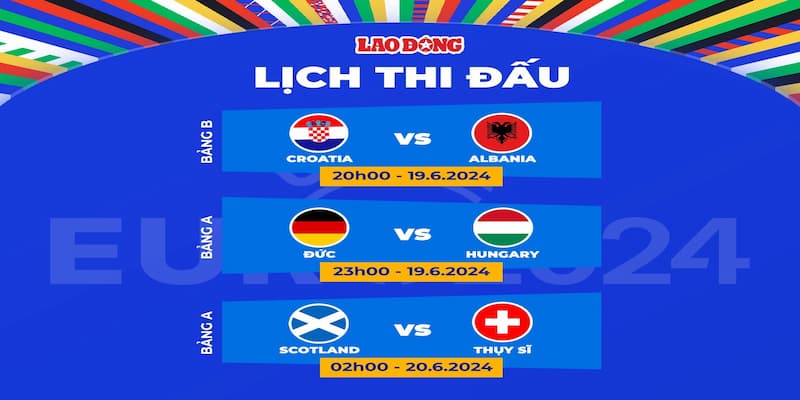 Lịch thi đấu EURO Lịch thi đấu EURO 2024 chi tiết từng giai đoạn